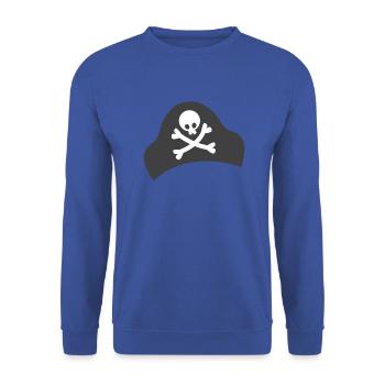 Simple crossbones on a pirate hat - Unisex Sweatshirt - royal blue - Front - Alina (178cm) & Michal (187cm)