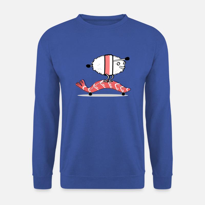 Skateboard fahrendes Sushi. - Unisex Pullover - Royalblau
