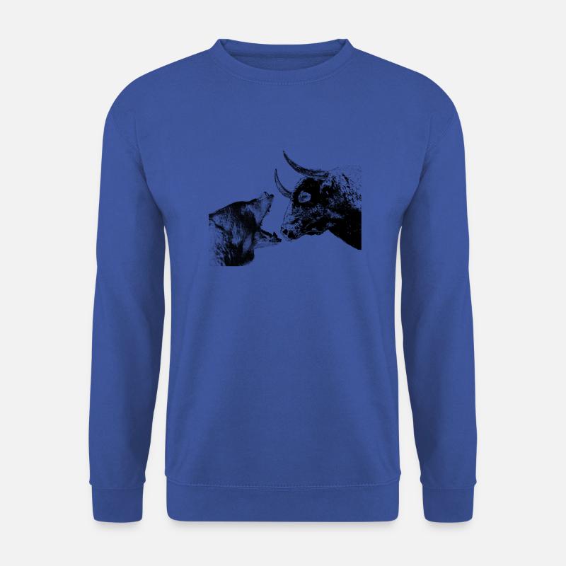 Bär vs Bulle bear vs bull - Unisex Pullover - Royalblau