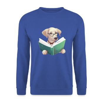 Hunde Bücher Labrador Buch Hund Lesen Hundehalter - Unisex Pullover - Royalblau - Vorne - Alina (178cm) & Michal (187cm)