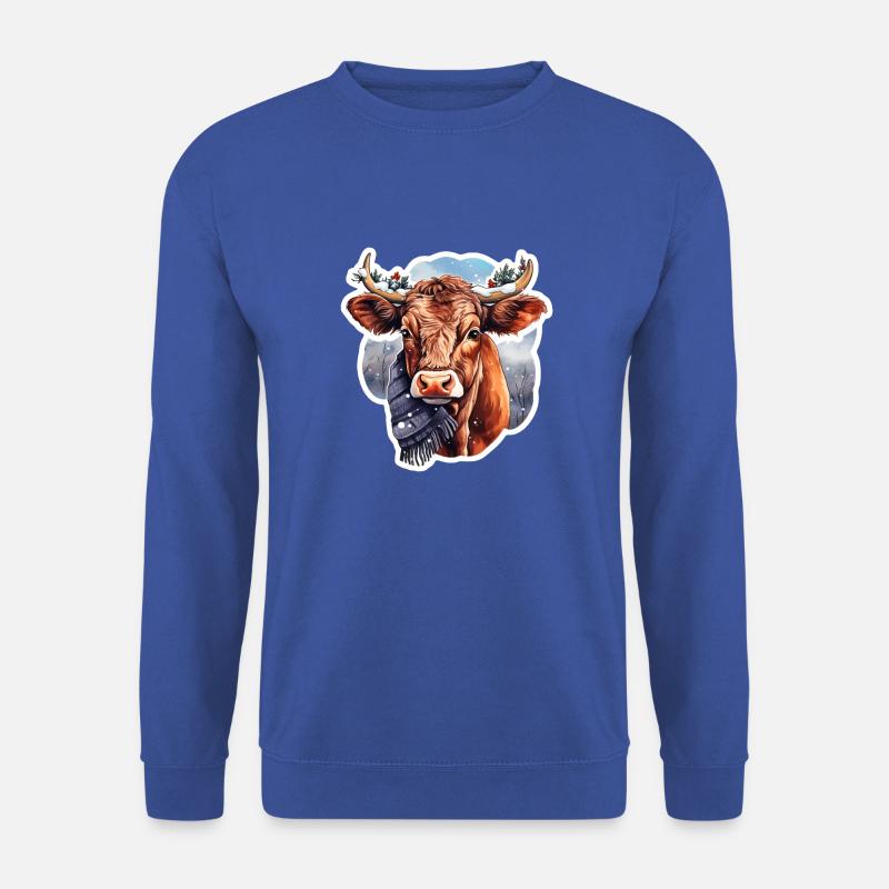 Weihnachtskuh - Unisex Pullover - Royalblau