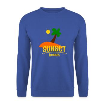 sunset beachlustige Zeichnung - Unisex Pullover - Royalblau - Vorne - Alina (178cm) & Michal (187cm)