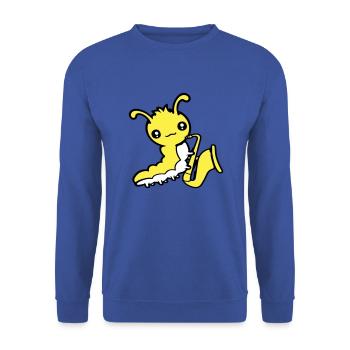 Caterpillar Saxophone Trumpet Instrument Music Hobby Cute - Unisex Sweatshirt - royal blue - Front - Alina (178cm) & Michal (187cm)