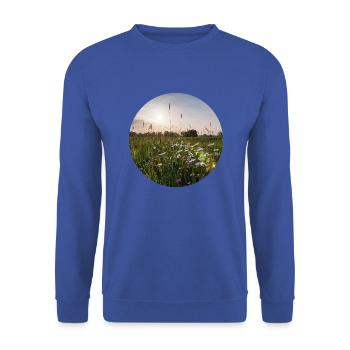 Landscape with flowers in sunlight - Unisex Sweatshirt - royal blue - Front - Alina (178cm) & Michal (187cm)