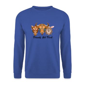 Friends Not Food Shirt · vegetarian · gift - Unisex Sweatshirt - royal blue - Front - Alina (178cm) & Michal (187cm)