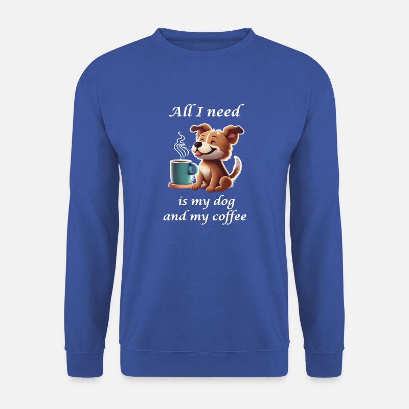 Süßer Hund mit Kaffeetasse - Unisex Pullover - Royalblau