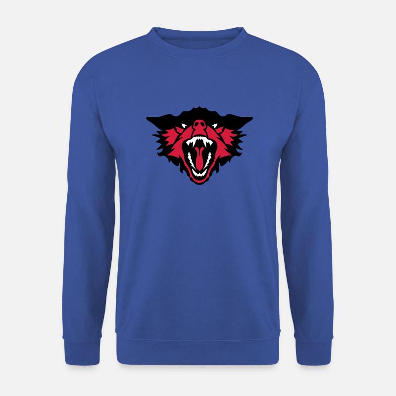 tierischer Wolfskopf 16 5 - Unisex Pullover - Royalblau