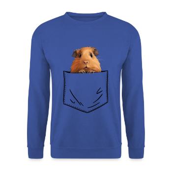 MEERSCHWEINCHEN - Unisex Pullover - Royalblau - Vorne - Alina (178cm) & Michal (187cm)