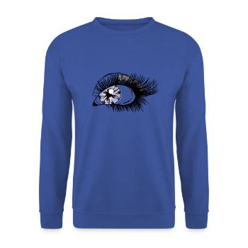 PiexSu - Eye on you - Unisex Sweatshirt - royal blue - Front - Alina (178cm) & Michal (187cm)