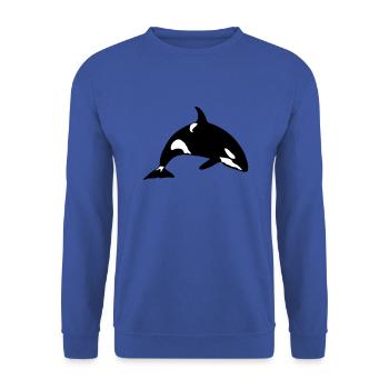 marine animal orca - Unisex Sweatshirt - royal blue - Front - Alina (178cm) & Michal (187cm)