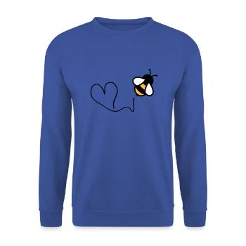 bee heart - Unisex Pullover - Royalblau - Vorne - Alina (178cm) & Michal (187cm)