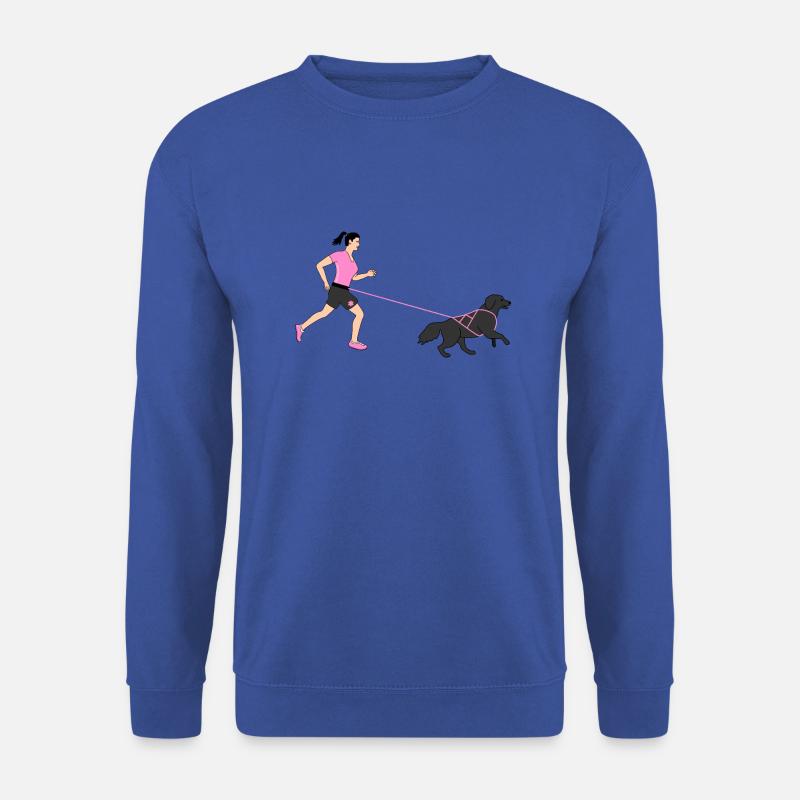 Geländelauf - Läuferin mit Hund - Canicross - rosa - Unisex Pullover - Royalblau