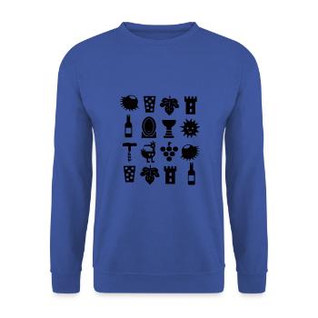 Pfalz - Unisex Pullover - Royalblau - Vorne - Alina (178cm) & Michal (187cm)