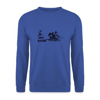 bmx - Unisex Pullover - Royalblau - Vorne - Alina (178cm) & Michal (187cm)
