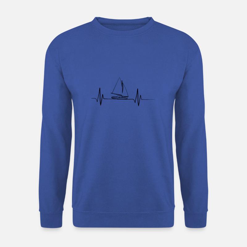 Segeln mit einem Segelboot Herzschlagkurve - Unisex Pullover - Royalblau