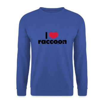 I love Raccoon - Sweat-shirt Unisexe - bleu royal - Devant - Alina (178cm) & Michal (187cm)