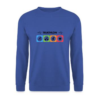 chemise de triathlon - Sweat-shirt Unisexe - bleu royal - Devant - Alina (178cm) & Michal (187cm)
