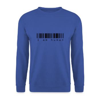 I am human - Unisex Pullover - Royalblau - Vorne - Alina (178cm) & Michal (187cm)