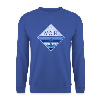 moin blau - Unisex Pullover - Royalblau - Vorne - Alina (178cm) & Michal (187cm)