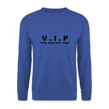 V.I.P - Very Important Papa - Sweat-shirt Unisexe - bleu royal - Devant - Alina (178cm) & Michal (187cm)