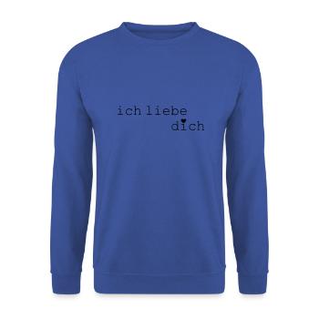 Ich liebe dich - Unisex Pullover - Royalblau - Vorne - Alina (178cm) & Michal (187cm)