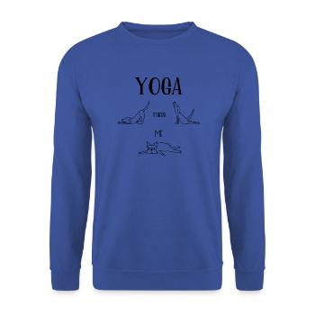 Chien de yoga - Sweat-shirt Unisexe - bleu royal - Devant - Alina (178cm) & Michal (187cm)
