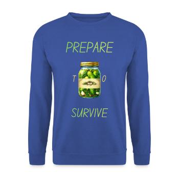 Prepare to Survive - Unisex Pullover - Royalblau - Vorne - Alina (178cm) & Michal (187cm)