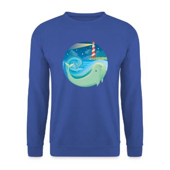 whale - Unisex Sweatshirt - royal blue - Front - Alina (178cm) & Michal (187cm)