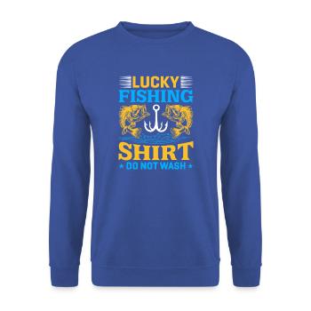 Lucky Fishing T-shirt - Unisex Sweatshirt - royal blue - Front - Alina (178cm) & Michal (187cm)