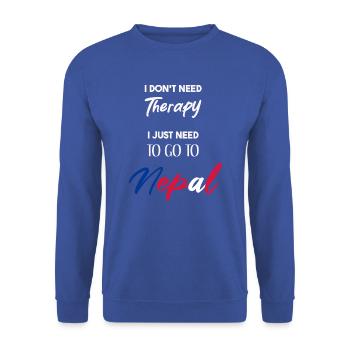 Nepal lustige Geschenkidee witziger Spruch - Unisex Pullover - Royalblau - Vorne - Alina (178cm) & Michal (187cm)