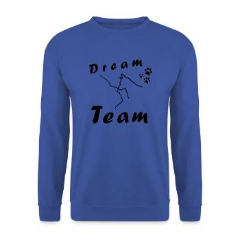 Dream Team Hund Mensch - Unisex Pullover - Royalblau - Vorne - Alina (178cm) & Michal (187cm)