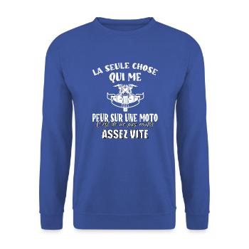Homme Moto Motard Maillot motarde manche courte - Sweat-shirt Unisexe - bleu royal - Devant - Alina (178cm) & Michal (187cm)