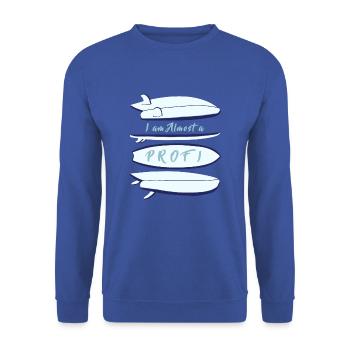 Fish surfboard, I'm almost a pro - Unisex Sweatshirt - royal blue - Front - Alina (178cm) & Michal (187cm)