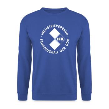 IFA Association industrielle de la construction automobile de la RDA - Sweat-shirt Unisexe - bleu royal - Devant - Alina (178cm) & Michal (187cm)