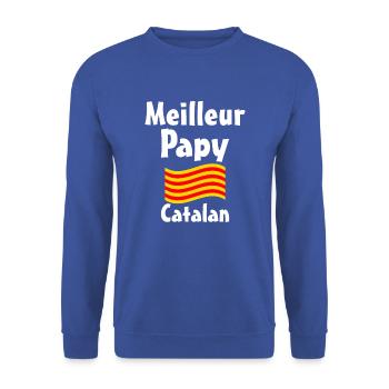 Meilleur Papy Catalan blanc - Sweat-shirt Unisexe - bleu royal - Devant - Alina (178cm) & Michal (187cm)