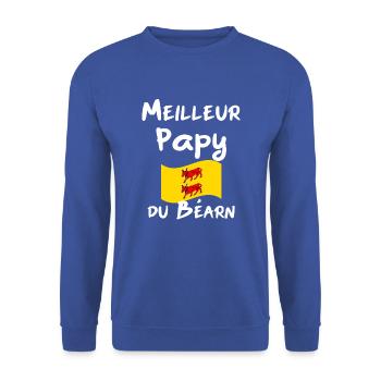 Meilleur Papy du Béarn blanc - Sweat-shirt Unisexe - bleu royal - Devant - Alina (178cm) & Michal (187cm)