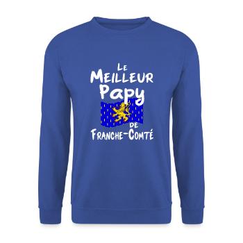 Le Meilleur Papy de Franche-Comté - Sweat-shirt Unisexe - bleu royal - Devant - Alina (178cm) & Michal (187cm)