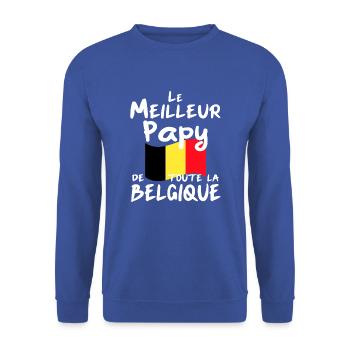 Le meilleur Papy de toute la Belgique - Sweat-shirt Unisexe - bleu royal - Devant - Alina (178cm) & Michal (187cm)
