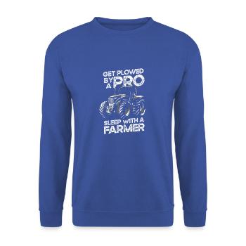 Get Plowed by a Pro Sleep with a Farmer - Unisex Sweatshirt - royal blue - Front - Alina (178cm) & Michal (187cm)