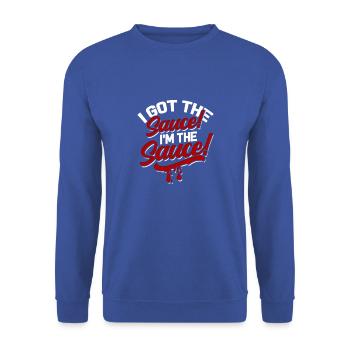 I Got the Sauce - I'm The Sauce for Hot Sauce - Unisex Sweatshirt - royal blue - Front - Alina (178cm) & Michal (187cm)