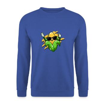 Funny Corn Design Sweet Corn On The Cob - Corn - Unisex Sweatshirt - royal blue - Front - Alina (178cm) & Michal (187cm)