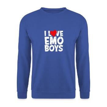 I love Emo Boys Heart - Cute Charming Men Women - Unisex Sweatshirt - royal blue - Front - Alina (178cm) & Michal (187cm)