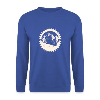 Mountainbike MTB Downhill Biking - MTB Trail - Unisex Pullover - Royalblau - Vorne - Alina (178cm) & Michal (187cm)