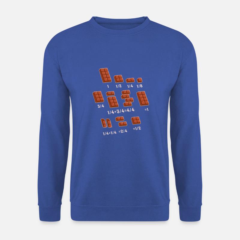 Chocolate Quick Maths Fractions Professeurs de mathématiques - - Sweat-shirt Unisexe - bleu royal