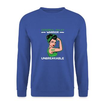 Cerebral Palsy Warrior Unbreakable - Cerebral - Unisex Sweatshirt - royal blue - Front - Alina (178cm) & Michal (187cm)