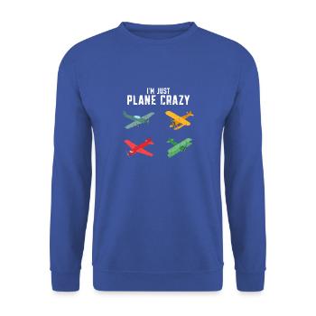 I'm Just Plane Crazy - Aviation Airline Airplane - Unisex Sweatshirt - royal blue - Front - Alina (178cm) & Michal (187cm)