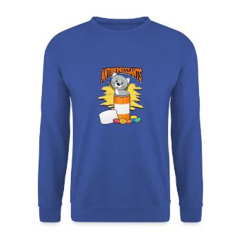 Antidepressants - Gray Tabby Cats Natural Stripes - Unisex Sweatshirt - royal blue - Front - Alina (178cm) & Michal (187cm)