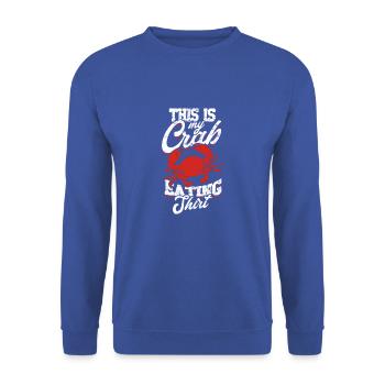 C’est ma chemise mangeuse de crabe Crab Eater Fruits de mer - - Sweat-shirt Unisexe - bleu royal - Devant - Alina (178cm) & Michal (187cm)