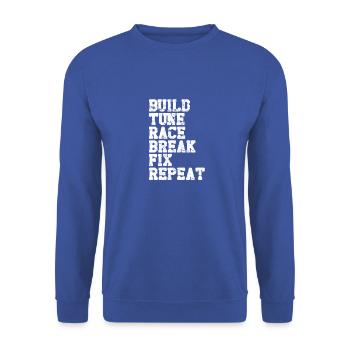 Construire la course à la vitesse de rupture de répétition - Ghetto Style - Sweat-shirt Unisexe - bleu royal - Devant - Alina (178cm) & Michal (187cm)
