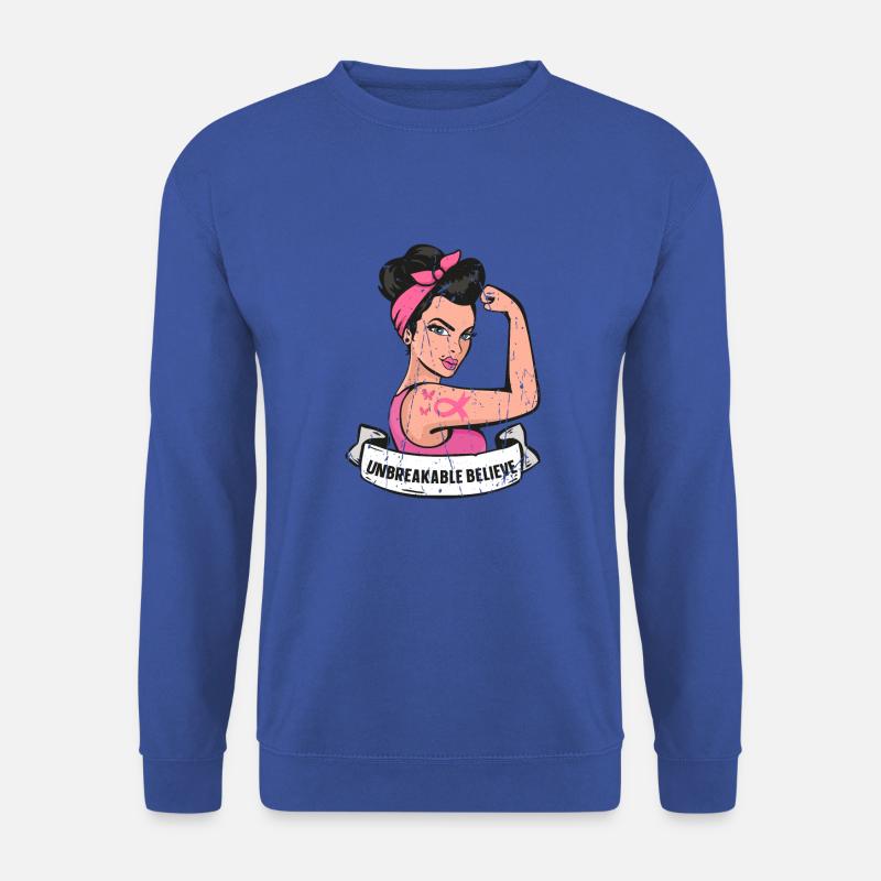 Brustkrebs-Überlebende Unzerbrechliche starke Frau - - Unisex Pullover - Royalblau